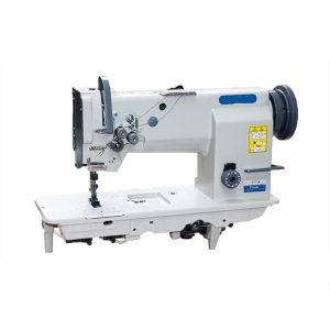 Three-synchronous double needle thick material lockstitch sewing machine