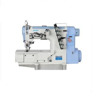 Large square head three needle five thread all in one direct drive interlock sewing machine